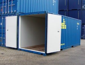 20 fods container døre åben