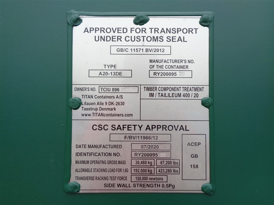 csc plate titan containers shipping storage
