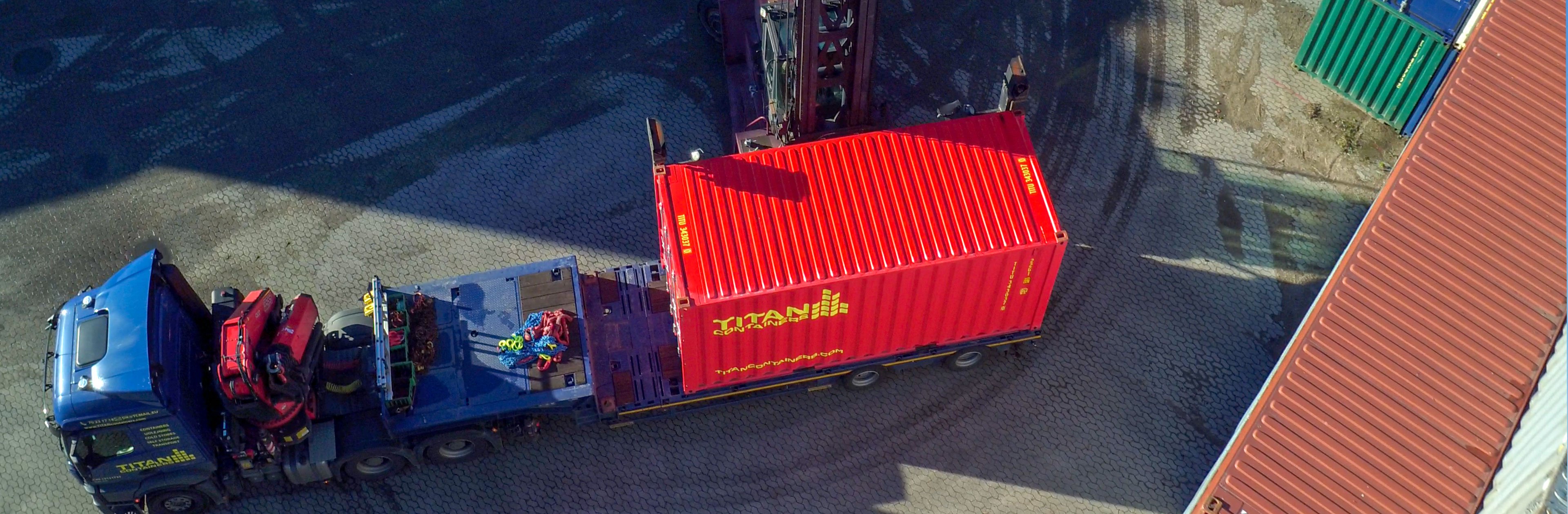 Container på lastbil