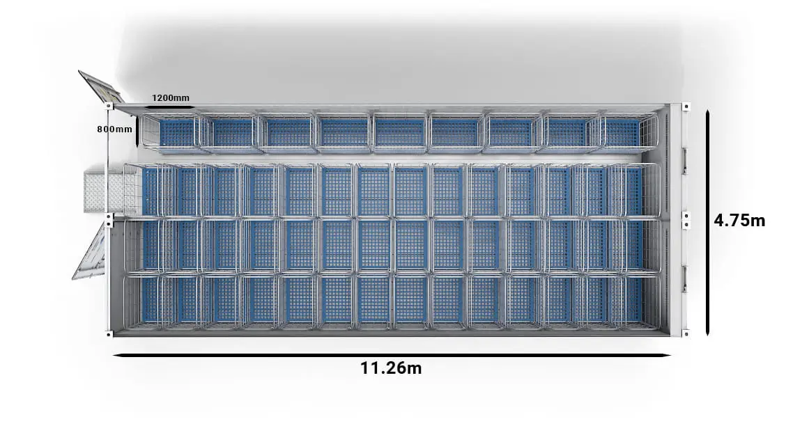 51 rullebure i en 2-rums 40-fods Arctic SuperStore