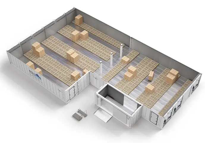 Arctic SuperStore med paller og forbindelsesrum