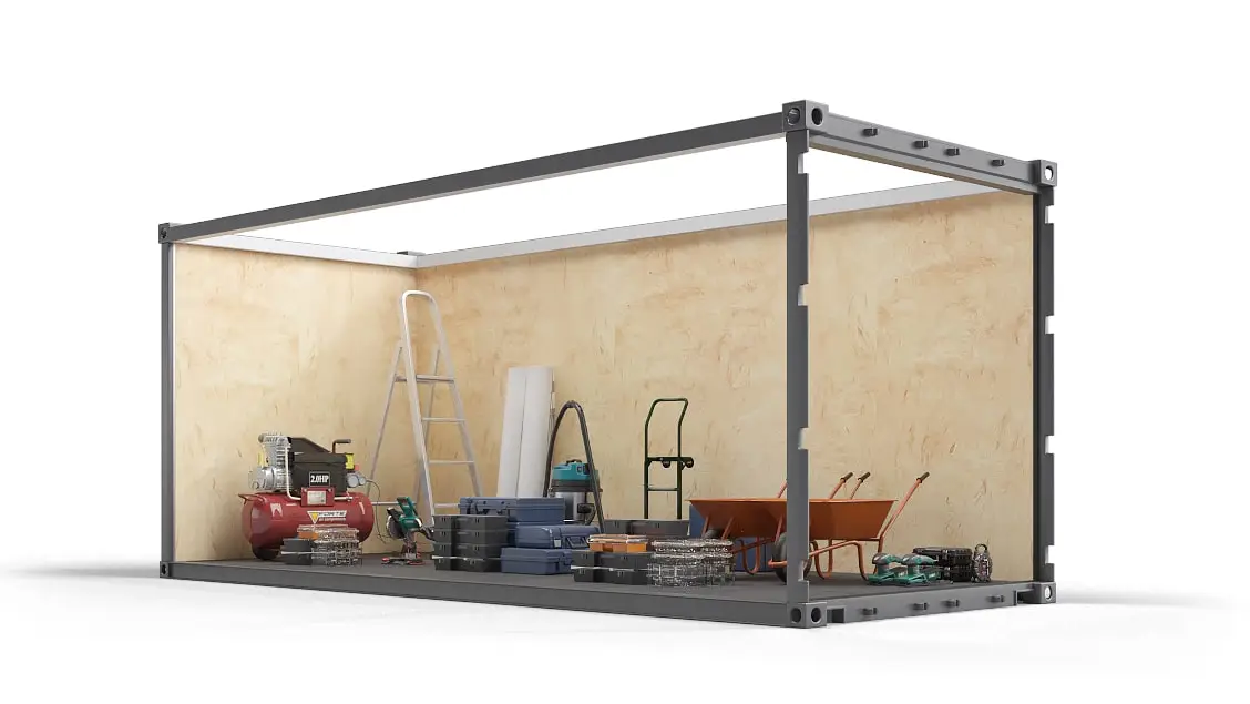 Self Storage i Solrød Strand 20 fod isoleret
