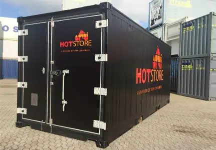 HotStore Varmeopbevaring – 20-fods opvarmede opbevaringscontainere til leje