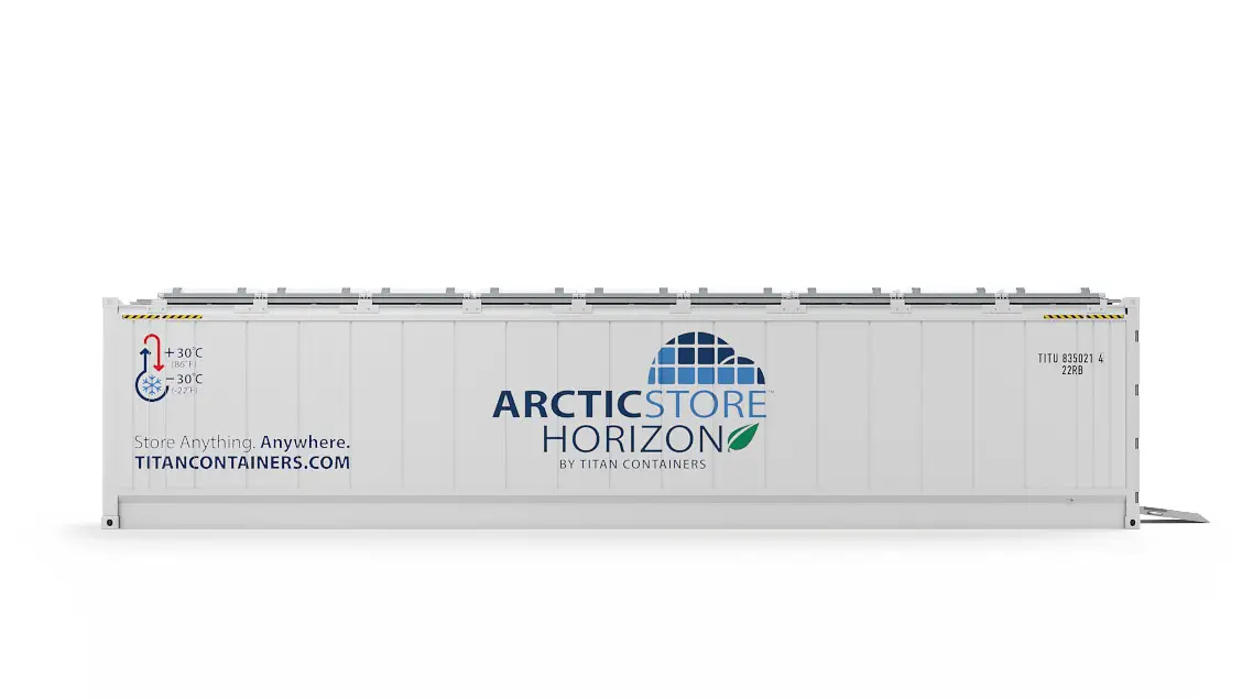 40ft ArcticStore Horizon Bæredygtig Kølecontainer Sidevisning
