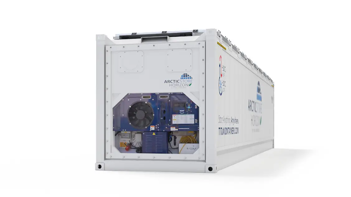 40ft ArcticStore Horizon med Solpaneler Bagvisning