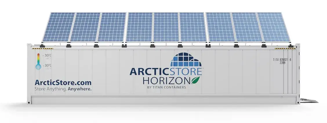 40-fods ArcticStore Horizon-container med solcellepaneler